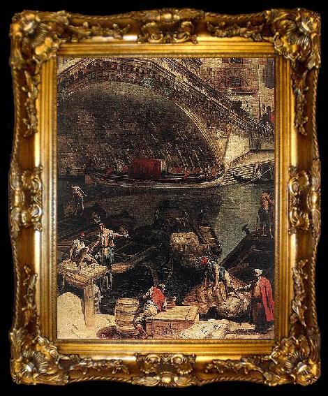 framed  MARIESCHI, Michele The Rialto Bridge from the Riva del Vin, ta009-2